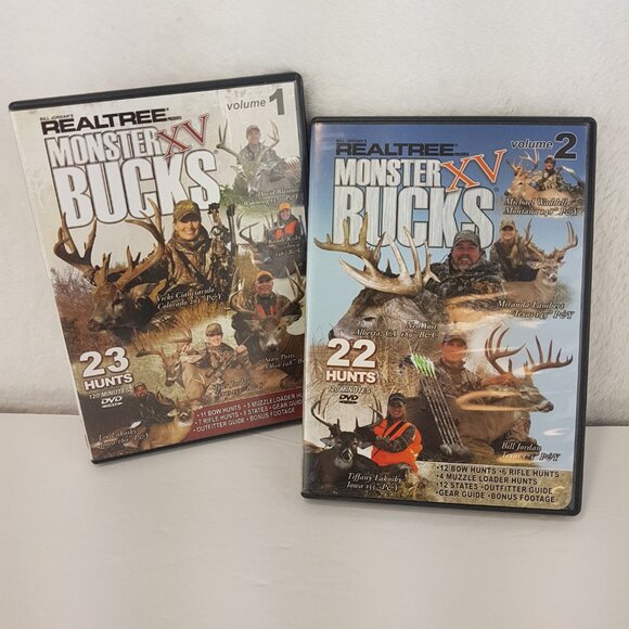 Set of 2 Hunting DVDs Realtree Monster Bucks XV Volumes 1 & 2 - Picture 2 of 4